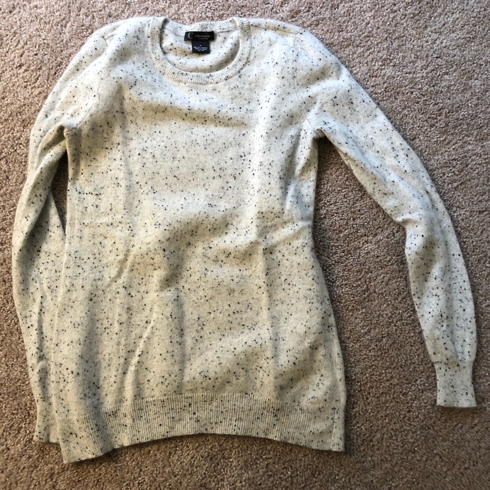 C by Bloomingdales cashmere sweater donegal grey